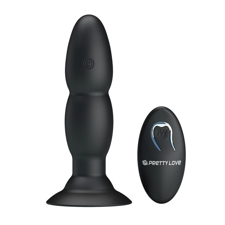 Butt Plug Rimming - Beaded Vibrating Remote-Control Anal Plug  S & G - TLZ