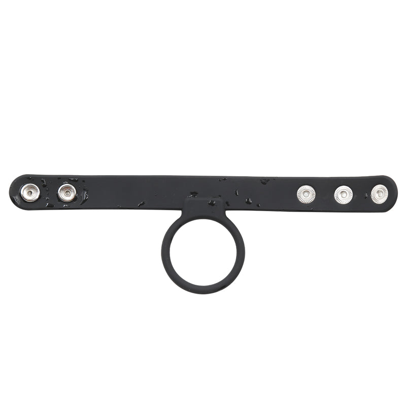 Cock Ring - Ball Spreader Silicone Black Ring snap