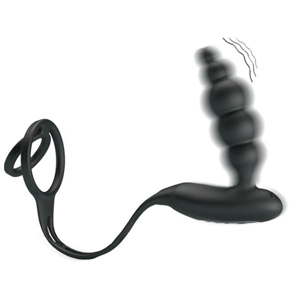 Cockring with vibrating prostate massager 