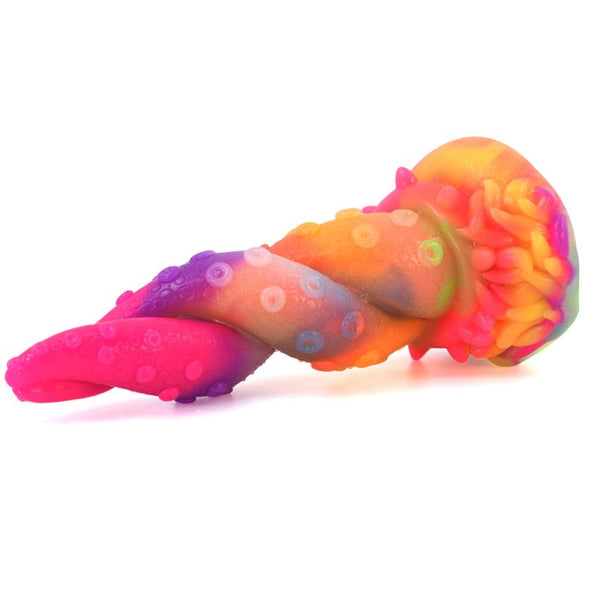 Rainbow Twist Luminous Dildo