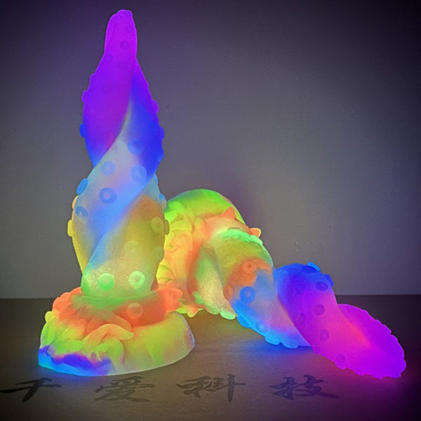 Rainbow Twist Luminous Dildo