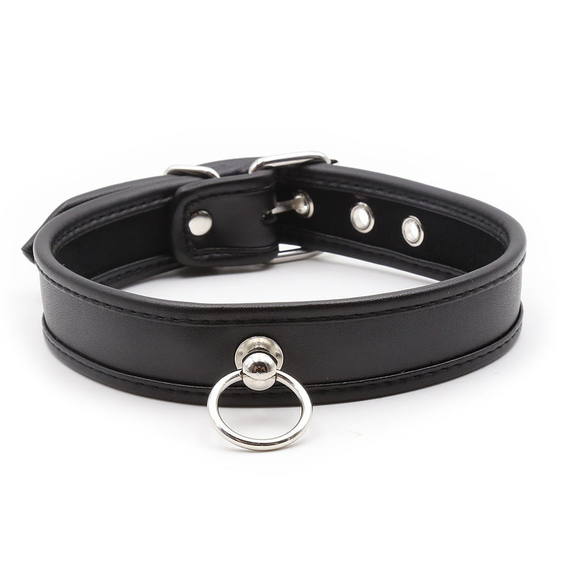 Collar - PVC Slave Collar with Piping and D Ring (3 color) Heavy Duty