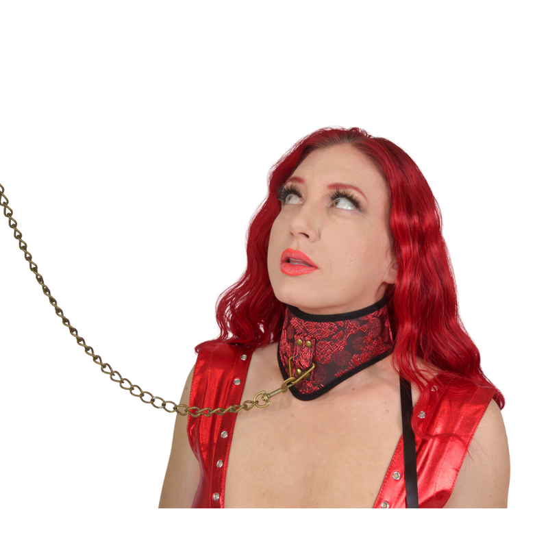 Red Lace Overlay Posture Col