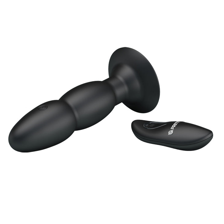 Butt Plug Rimming - Beaded Vibrating Remote-Control Anal Plug S & G - TLZ Butt Plug Rimming - Beaded Vibrating Remote-Control Anal Plug S & G - TLZ