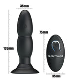Butt Plug Rimming - Beaded Vibrating Remote-Control Anal Plug