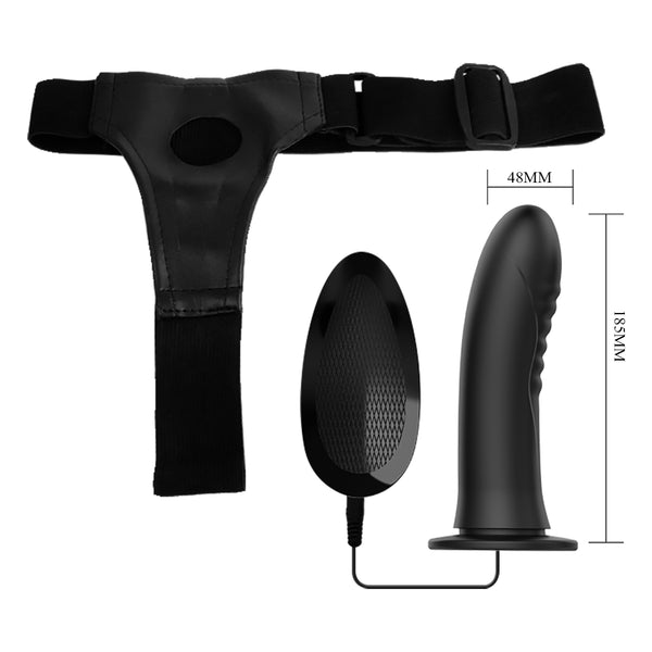 strap on with vibrating hollow dildo - couples toys