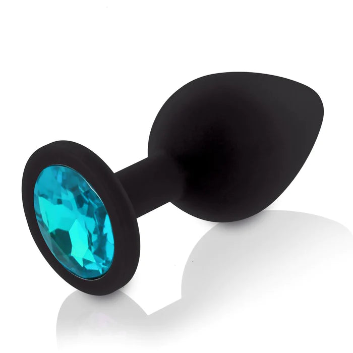 Butt Plug - Small Silicone Anal Plug with Gem (8 Color Options) S & G - TLZ Butt Plug - Small Silicone Anal Plug with Gem (8 Color Options) S & G - TLZ