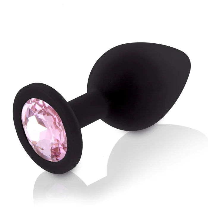 Butt Plug - Small Silicone Anal Plug with Gem (8 Color Options)