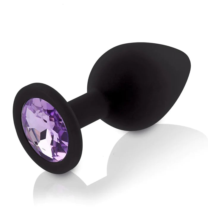 Butt Plug - Small Silicone Anal Plug with Gem (8 Color Options) S & G - TLZ Butt Plug - Small Silicone Anal Plug with Gem (8 Color Options) S & G - TLZ