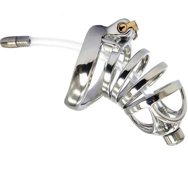 Steel chastity cage for men