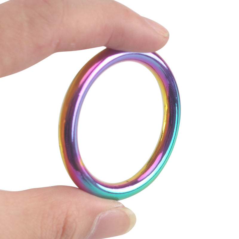 Penis Ring Seamless Stainless Steel Cockring Rainbow