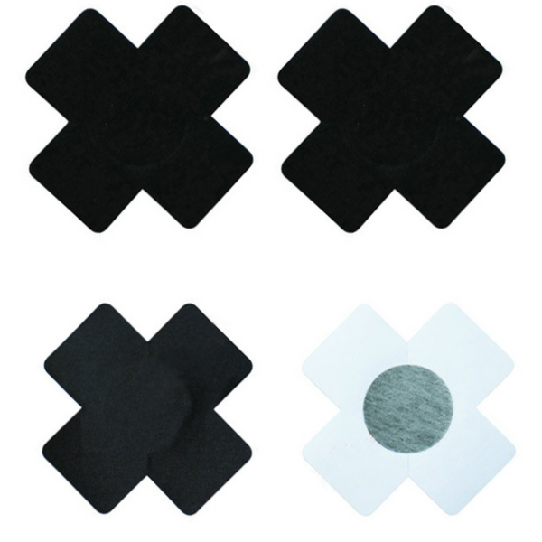 Black cross boob covers