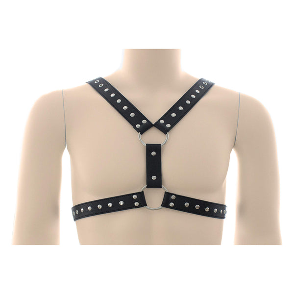 Chest Harness Men's X-Drop PVC Vegan Leather - Men's harness - mens fetish wear
