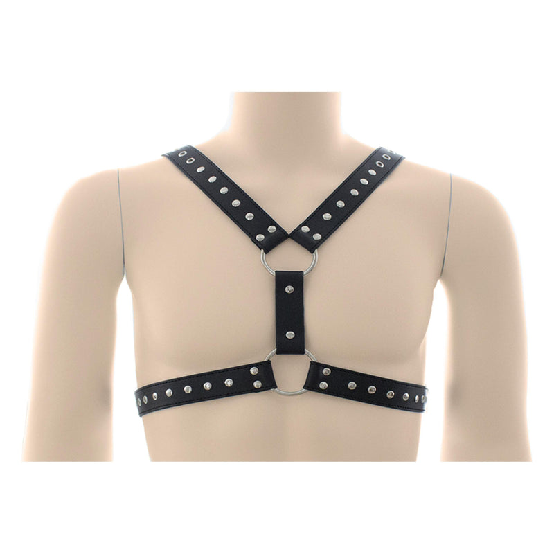 Chest Harness Men's X-Drop PVC Vegan Leather - Men's harness - mens fetish wear