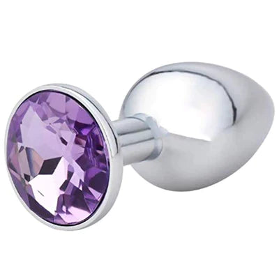 Butt Plug - Metal Gem Anal Plug - Large Size (9 color Options)