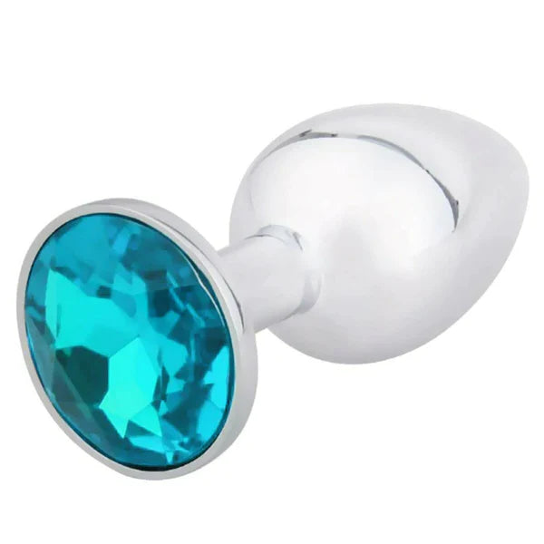 Butt Plug - Metal Gem Anal Plug - Large Size (9 color Options)