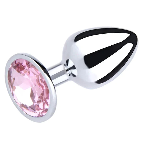 Butt Plug - Metal Gem Anal Plug - Large Size (9 color Options)