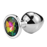 Butt Plug - Metal Gem Anal Plug - Medium Size (9 color Options)