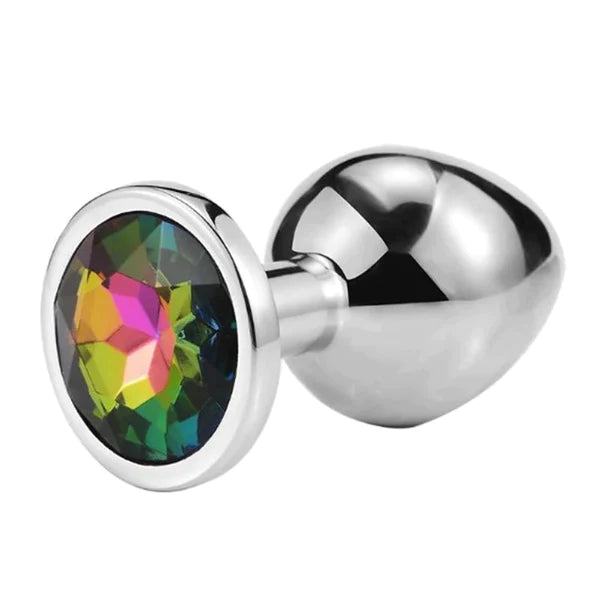 Butt Plug - Metal Gem Anal Plug - Medium Size (9 color Options)