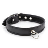 Collar - PVC Slave Collar with Piping and D Ring (3 color) Heavy Duty