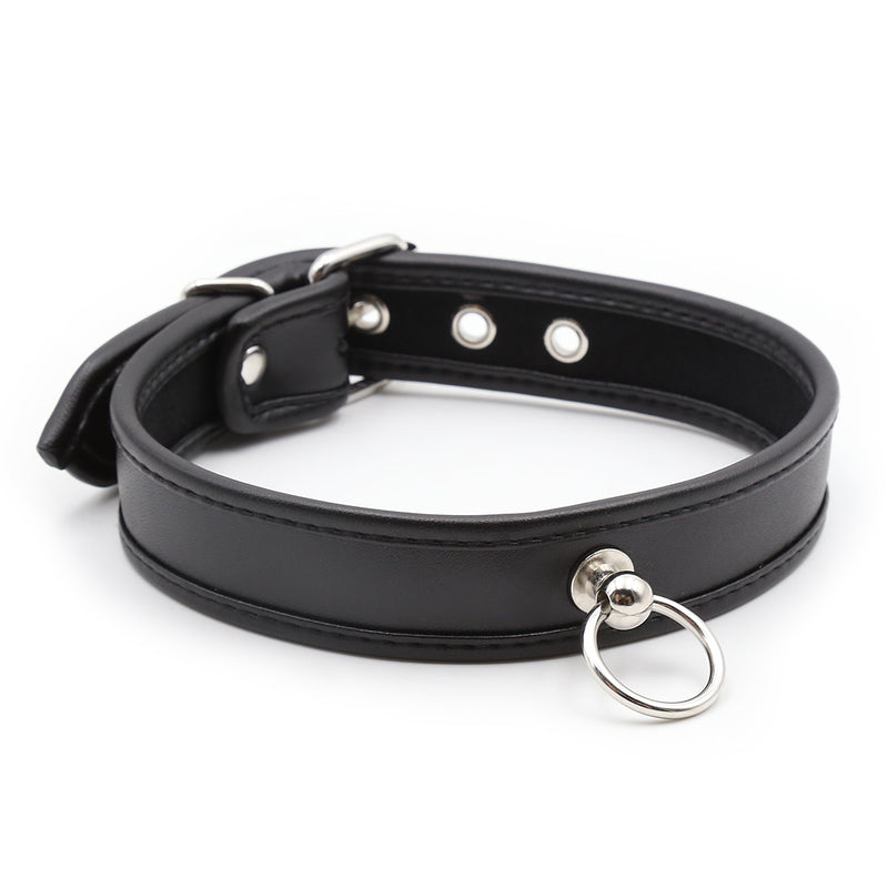 Collar - PVC Slave Collar with Piping and D Ring (3 color) Heavy Duty