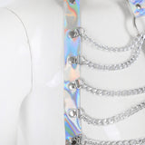 Hologram PVC with Chain Halter Bra Top (3 colors)