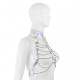 Hologram PVC with Chain Halter Bra Top (3 colors)