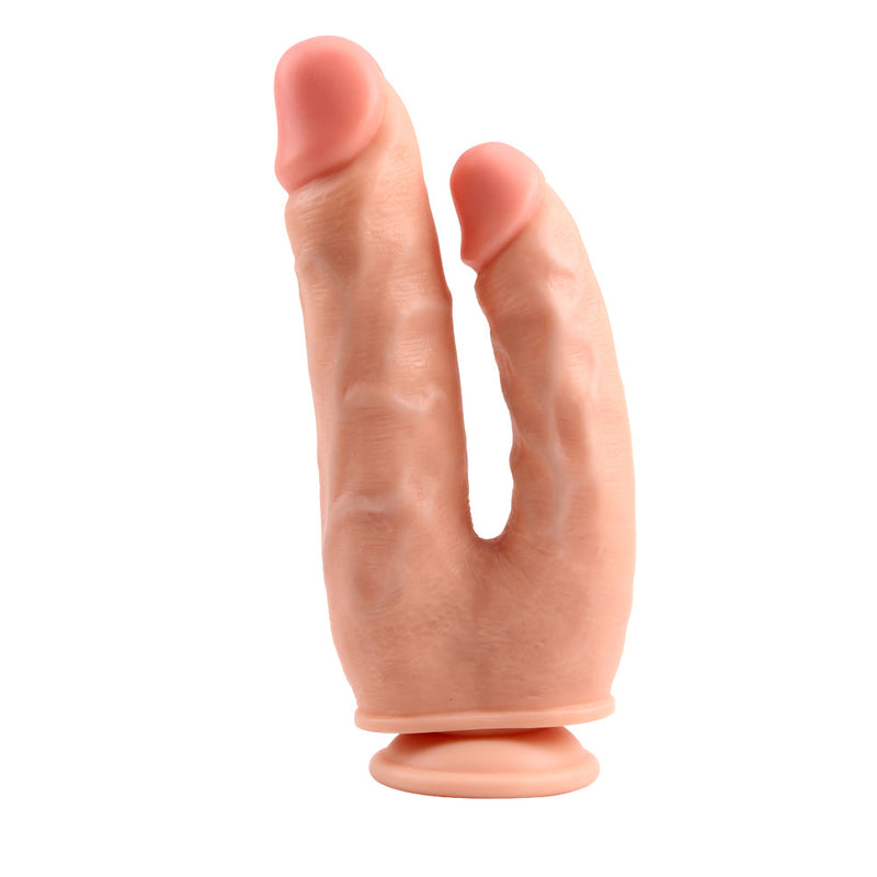 Double entry dildo with suction cup base