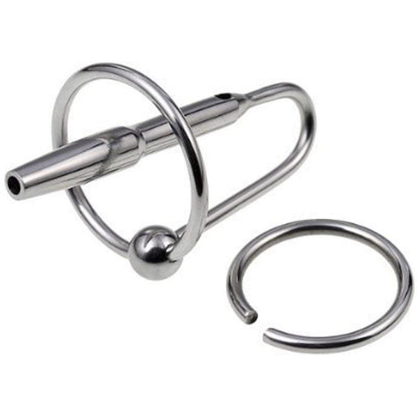 Penis Plug / Sound J shaped Plug with Glans Ring-Fetish/Bondage-The Love Zone