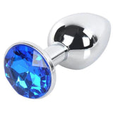 Butt Plug - Metal Gem Anal Plug - Medium Size (9 color Options)
