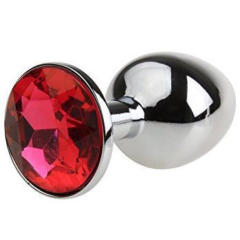 Butt Plug - Metal Gem Anal Plug - Medium Size (9 color Options)