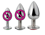 Butt Plug - Gem Metal Heart Anal Plug - (3 size options & 2 color options)