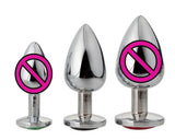Butt Plug - Gem Metal Heart Anal Plug - (3 size options & 2 color options)