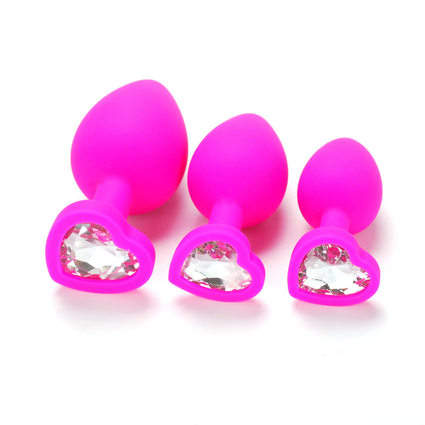 Butt Plug - Small Silicone Heart Anal Plug - (3 Color Options)