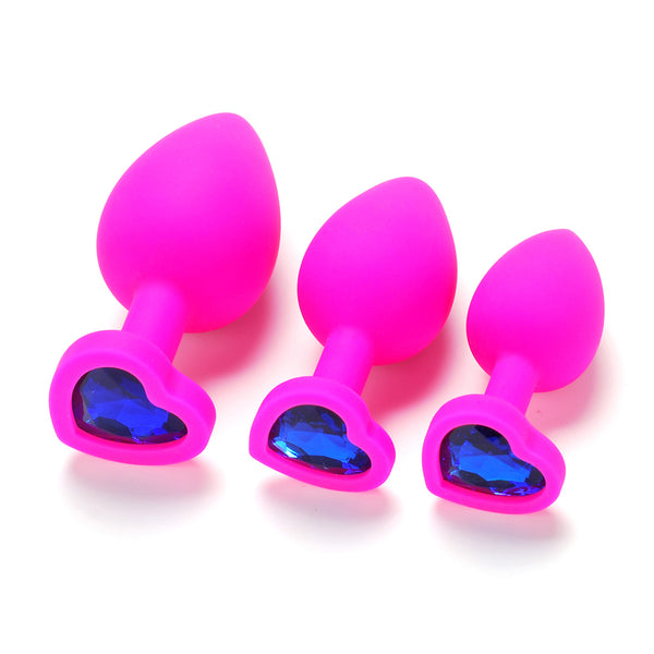 Butt Plug - Medium Silicone Heart Anal Plug - (3 Color Options)