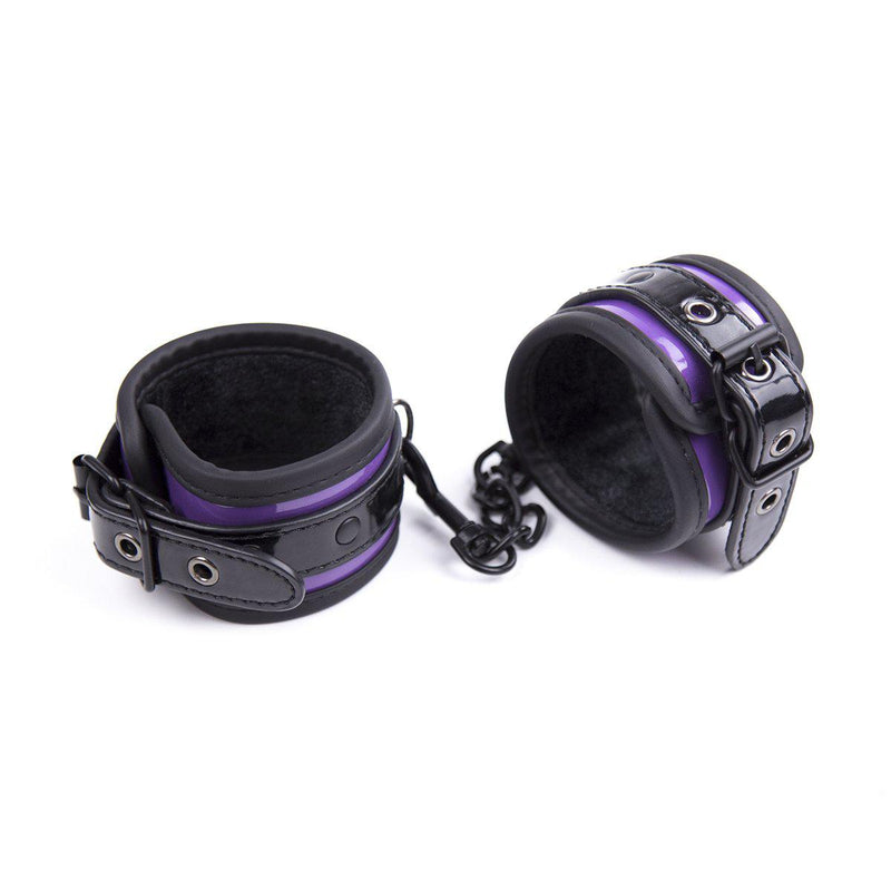 Ankle Purple / Blk PVC Cuff-Fetish-Bondage/Restraints-The Love Zone - sex cuffs