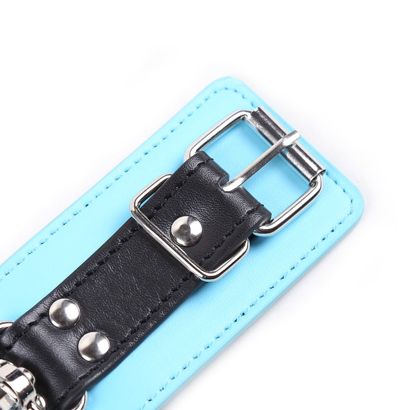 Cuff Wrist - Aqua PVC Cuff with Black Straps