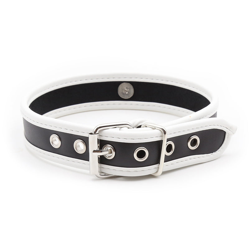 Collar - PVC Slave Collar with Piping and D Ring (3 color) Heavy Duty