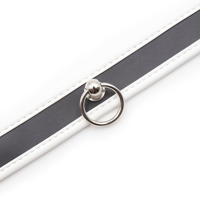 Collar - PVC Slave Collar with Piping and D Ring (3 color) Heavy Duty