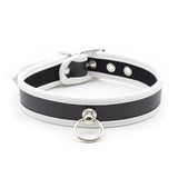 Collar - PVC Slave Collar with Piping and D Ring (3 color) Heavy Duty