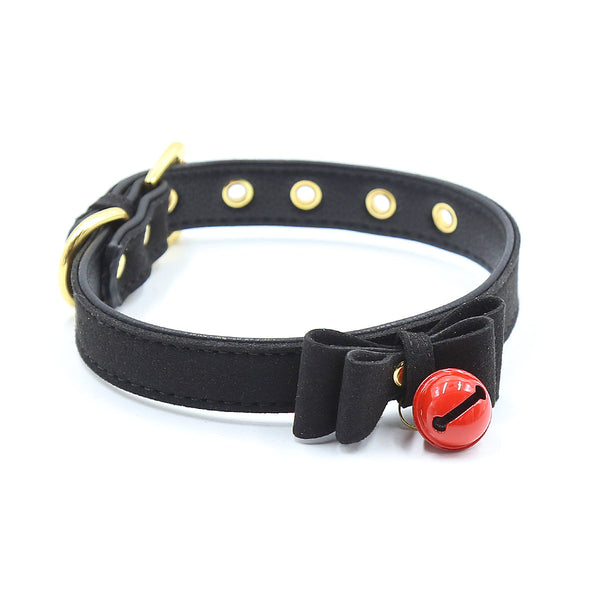 PU leather cat collar with bell