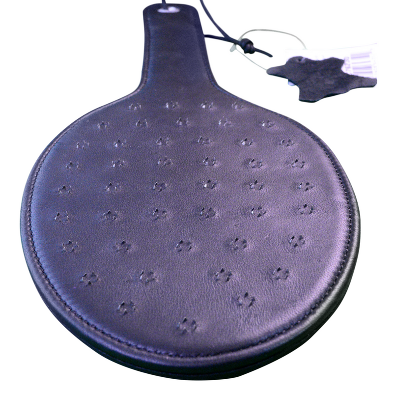 Saddle leather paddle with keel teeth - BDSM play