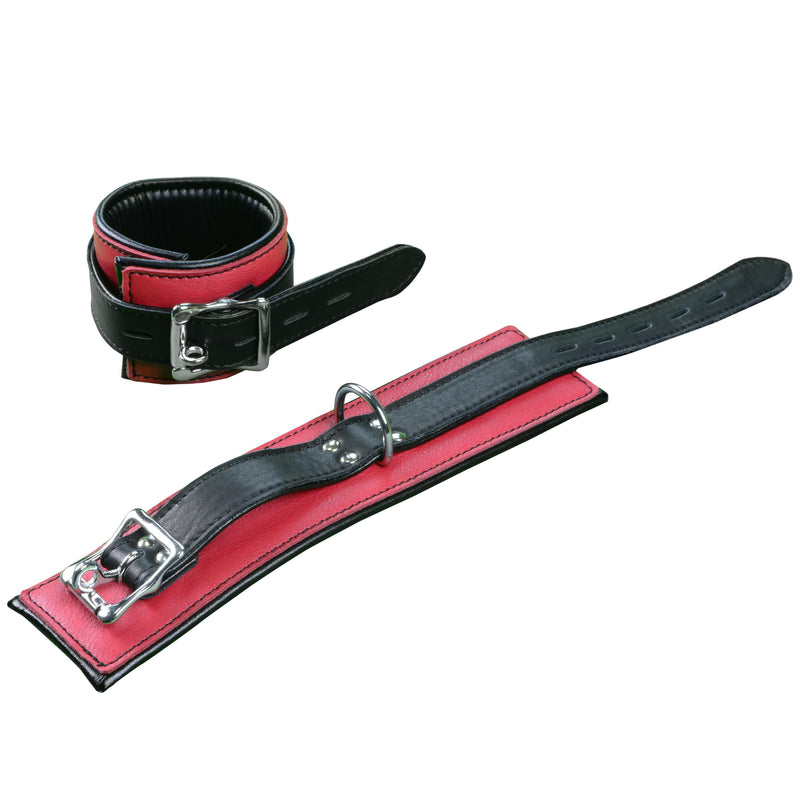 Cuff Wrist - Red with Black Buckle Strap-Fetish/Bondage-The Love Zone - wrists cuffs sex