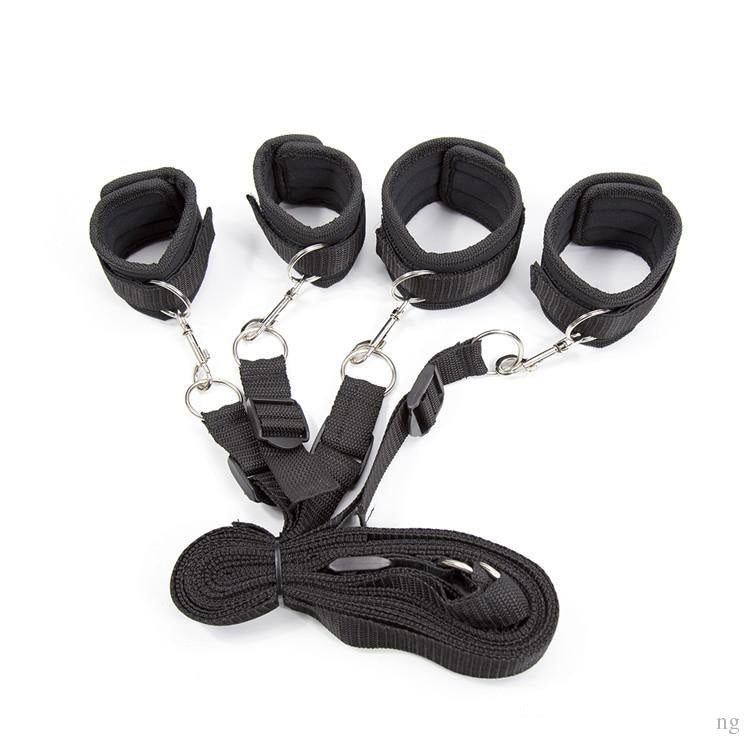 Bondage Kit - Neoprene Bed Cuff Kit Black