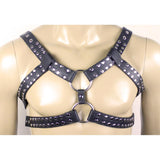 Chest Harness - Double Strap Pebble-Grain PVC Vegan Leather-Fetish/Bondage-The Love Zone