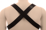 This masculine leather harness looks naughty, rugged, and playful Men's fetish wear