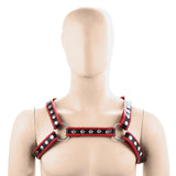 Men's chest harness PVC vegan leather deluxe English bulldog 