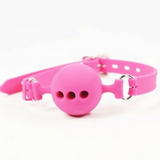 Pink breathable ball gag all silicone 