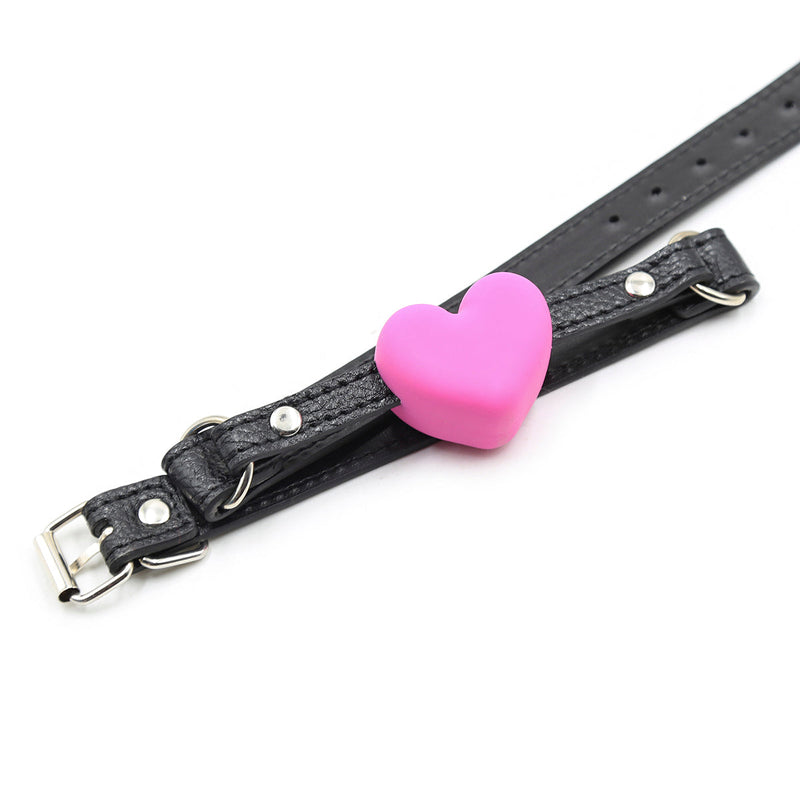 Pink Heart ball gag - silicone ball  gag