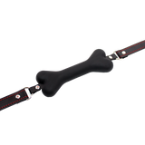 Blk Dog Bone Gag Red Stitching